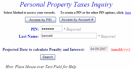 Search by Password example